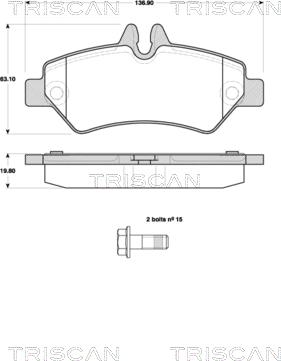 Triscan 8110 10558 - Тормозные колодки, дисковые, комплект autospares.lv