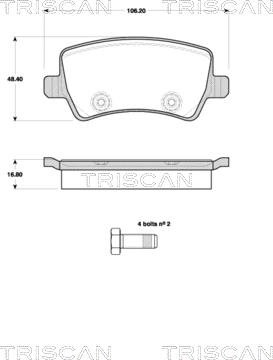 Triscan 8110 10564 - Тормозные колодки, дисковые, комплект autospares.lv