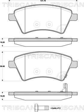 Triscan 8110 10566 - Тормозные колодки, дисковые, комплект autospares.lv