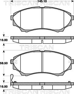 Triscan 362LP2036 - Тормозные колодки, дисковые, комплект autospares.lv