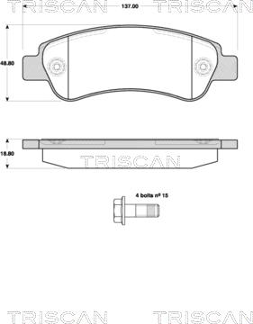 Triscan 8110 10563 - Тормозные колодки, дисковые, комплект autospares.lv