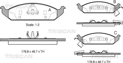 Triscan 8110 10514 - Тормозные колодки, дисковые, комплект autospares.lv