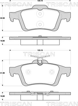 Triscan 8110 10570 - Тормозные колодки, дисковые, комплект autospares.lv