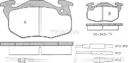 Triscan 8110 10044 - Тормозные колодки, дисковые, комплект autospares.lv