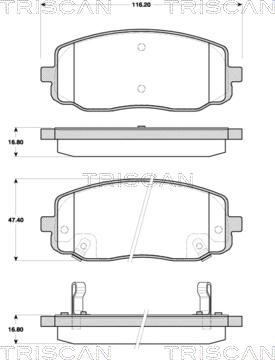 Triscan 8110 18017 - Тормозные колодки, дисковые, комплект autospares.lv