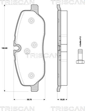 Triscan 8110 17025 - Тормозные колодки, дисковые, комплект autospares.lv