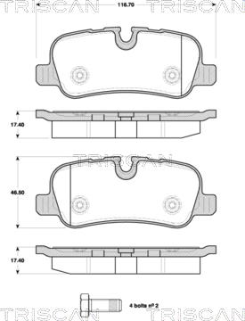 Triscan 8110 17026 - Тормозные колодки, дисковые, комплект autospares.lv