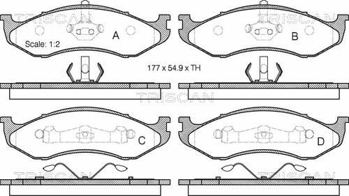 Triscan 8110 80525 - Тормозные колодки, дисковые, комплект autospares.lv