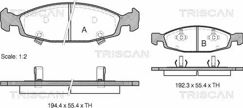 Triscan 8110 80527 - Тормозные колодки, дисковые, комплект autospares.lv