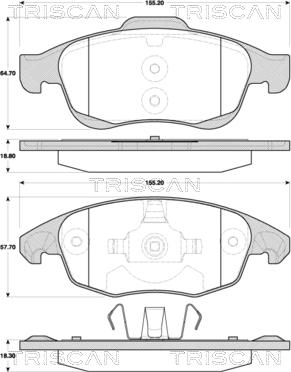 Triscan 8110 38005 - Тормозные колодки, дисковые, комплект autospares.lv