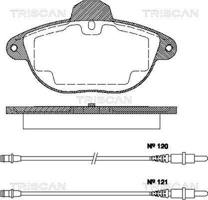 Triscan 8110 38003 - Тормозные колодки, дисковые, комплект autospares.lv