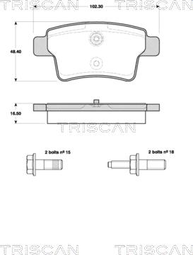 Triscan 8110 38007 - Тормозные колодки, дисковые, комплект autospares.lv