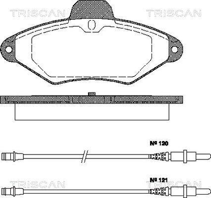 Triscan 8110 38156 - Тормозные колодки, дисковые, комплект autospares.lv