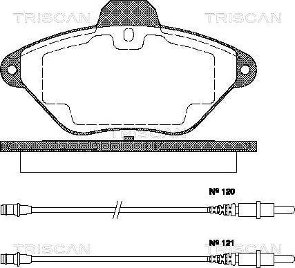 Triscan 8110 38180 - Тормозные колодки, дисковые, комплект autospares.lv