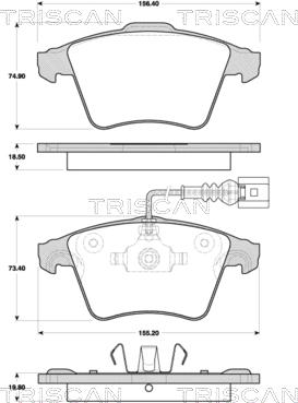 Triscan 8110 29059 - Тормозные колодки, дисковые, комплект autospares.lv