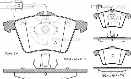 Triscan 8110 29026 - Тормозные колодки, дисковые, комплект autospares.lv