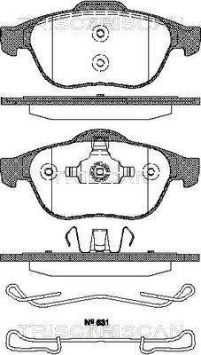 Triscan 8110 25012 - Тормозные колодки, дисковые, комплект autospares.lv