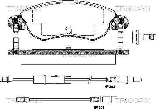 Triscan 8110 28016 - Тормозные колодки, дисковые, комплект autospares.lv