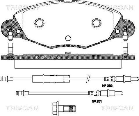 Triscan 8110 28018 - Тормозные колодки, дисковые, комплект autospares.lv