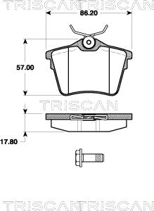 Triscan 8110 28036 - Тормозные колодки, дисковые, комплект autospares.lv