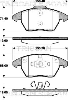 Triscan 8110 28038 - Тормозные колодки, дисковые, комплект autospares.lv