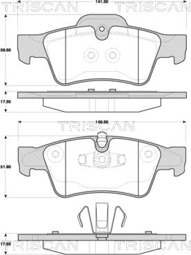 Triscan 8110 23054 - Тормозные колодки, дисковые, комплект autospares.lv