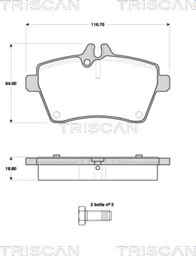 Triscan 8110 23052 - Тормозные колодки, дисковые, комплект autospares.lv