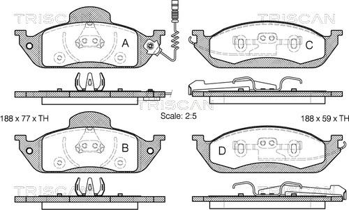 Triscan 8110 23028 - Тормозные колодки, дисковые, комплект autospares.lv