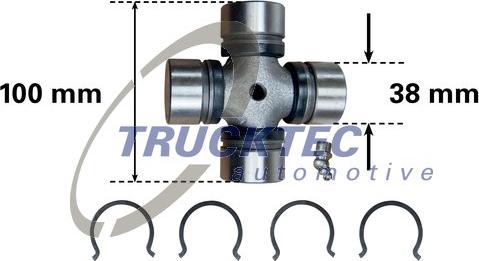 Trucktec Automotive 01.34.010 - Шарнир, продольный вал autospares.lv