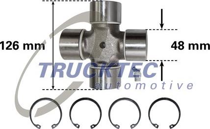 Trucktec Automotive 01.34.028 - Шарнир, продольный вал autospares.lv