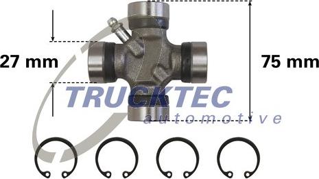 Trucktec Automotive 02.34.041 - Шарнир, продольный вал autospares.lv
