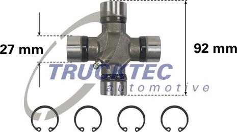 Trucktec Automotive 02.34.043 - Шарнир, продольный вал autospares.lv