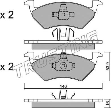 Trusting 994.0 - Тормозные колодки, дисковые, комплект autospares.lv