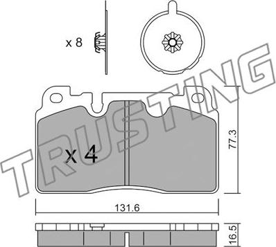 Trusting 995.0-141 - Тормозные колодки, дисковые, комплект autospares.lv