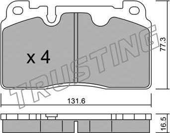 Trusting 995.0 - Тормозные колодки, дисковые, комплект autospares.lv