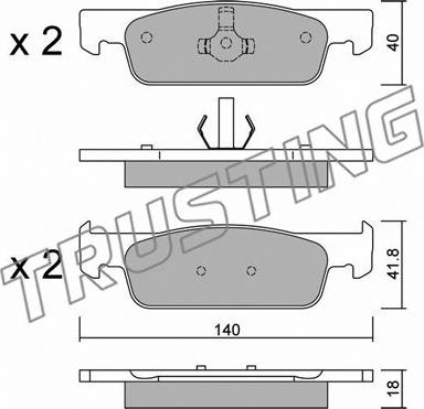 Trusting 991.3 - Тормозные колодки, дисковые, комплект autospares.lv