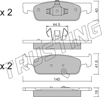 Trusting 991.2 - Тормозные колодки, дисковые, комплект autospares.lv