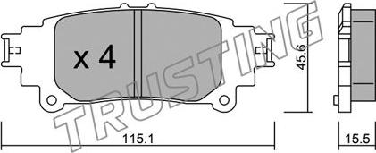 Trusting 993.0 - Тормозные колодки, дисковые, комплект autospares.lv