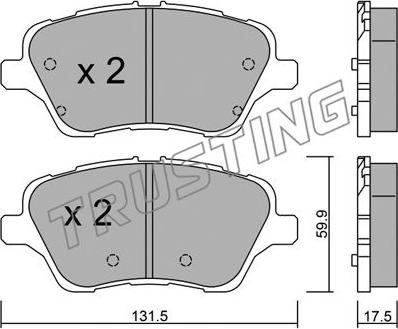 Trusting 992.0 - Тормозные колодки, дисковые, комплект autospares.lv