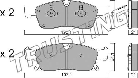 Trusting 942.4 - Тормозные колодки, дисковые, комплект autospares.lv