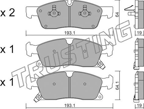 Trusting 942.0 - Тормозные колодки, дисковые, комплект autospares.lv