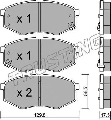 Trusting 958.0 - Тормозные колодки, дисковые, комплект autospares.lv