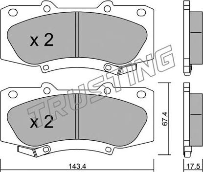 Trusting 953.0 - Тормозные колодки, дисковые, комплект autospares.lv