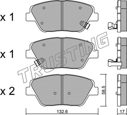 Trusting 961.0 - Тормозные колодки, дисковые, комплект autospares.lv