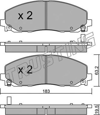 Trusting 962.0 - Тормозные колодки, дисковые, комплект autospares.lv