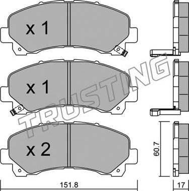 Trusting 919.0 - Тормозные колодки, дисковые, комплект autospares.lv