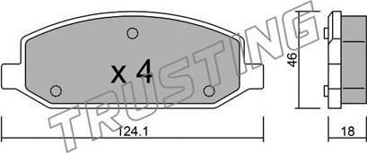 Trusting 989.0 - Тормозные колодки, дисковые, комплект autospares.lv