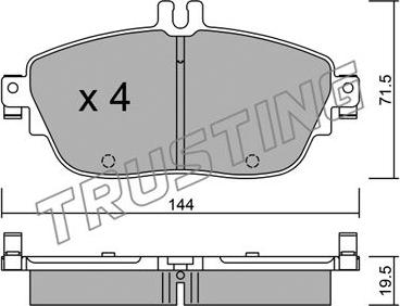 Trusting 981.0 - Тормозные колодки, дисковые, комплект autospares.lv