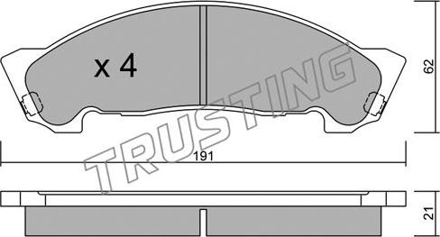 Trusting 988.0 - Тормозные колодки, дисковые, комплект autospares.lv