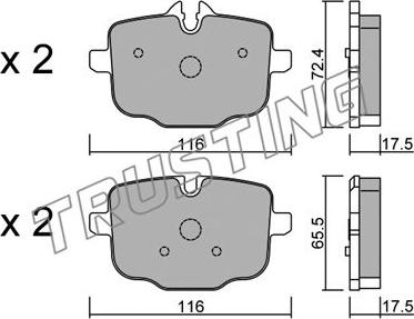 Trusting 939.0 - Тормозные колодки, дисковые, комплект autospares.lv